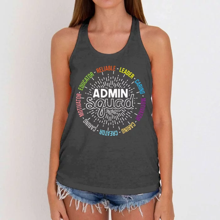 Admin Squad Administrative Assistant Office Secretary Women's Knotted Racerback Tank