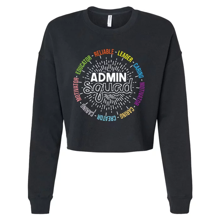 Admin Squad Administrative Assistant Office Secretary Cropped Pullover Crew