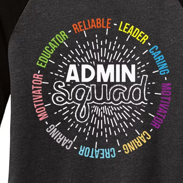 Admin Squad Administrative Assistant Office Secretary Women's Tri-Blend 3/4-Sleeve Raglan Shirt