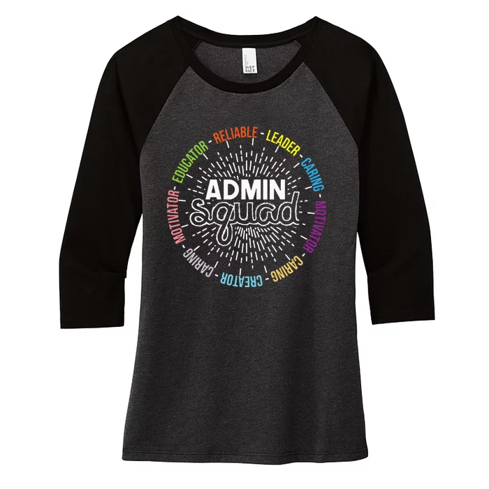 Admin Squad Administrative Assistant Office Secretary Women's Tri-Blend 3/4-Sleeve Raglan Shirt