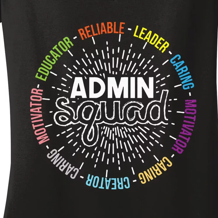 Admin Squad Administrative Assistant Office Secretary Women's V-Neck T-Shirt