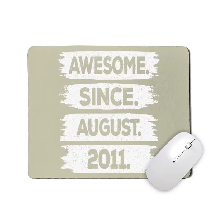 Awesome Since August 2011 12 Years Old 12th Birthday Mousepad