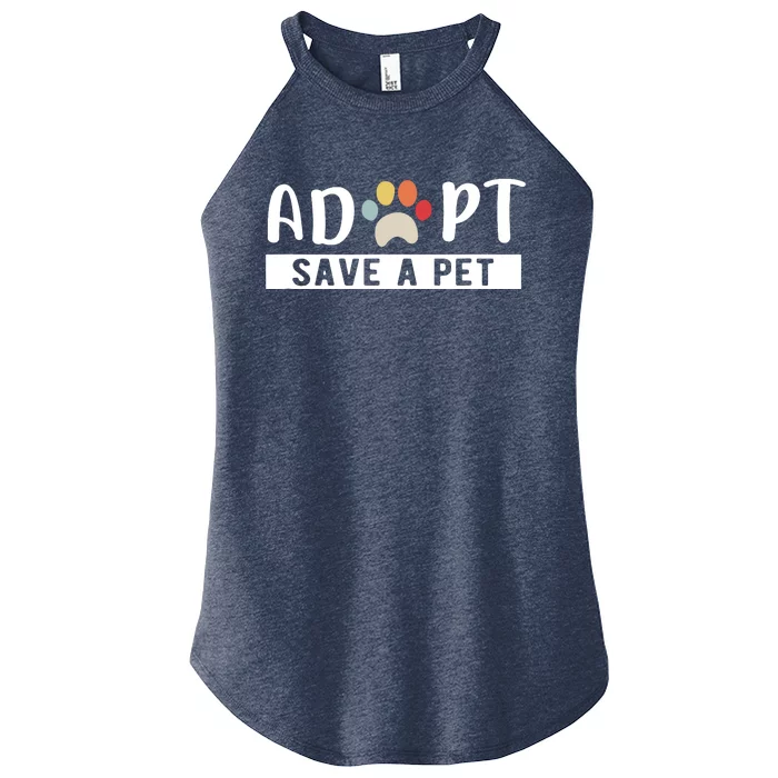 Adopt Save A Pet Cat And Dog Animals Rescue Women’s Perfect Tri Rocker Tank