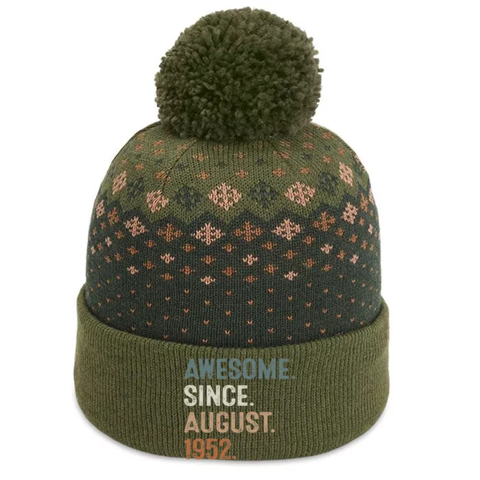 Awesome Since August 1952 71st Birthday Gift 71 Year Old The Baniff Cuffed Pom Beanie