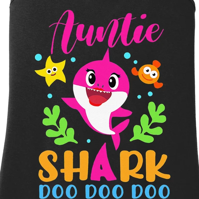 Auntie Shark Auntie Shark Lover Family Mother's Day Ladies Essential Tank