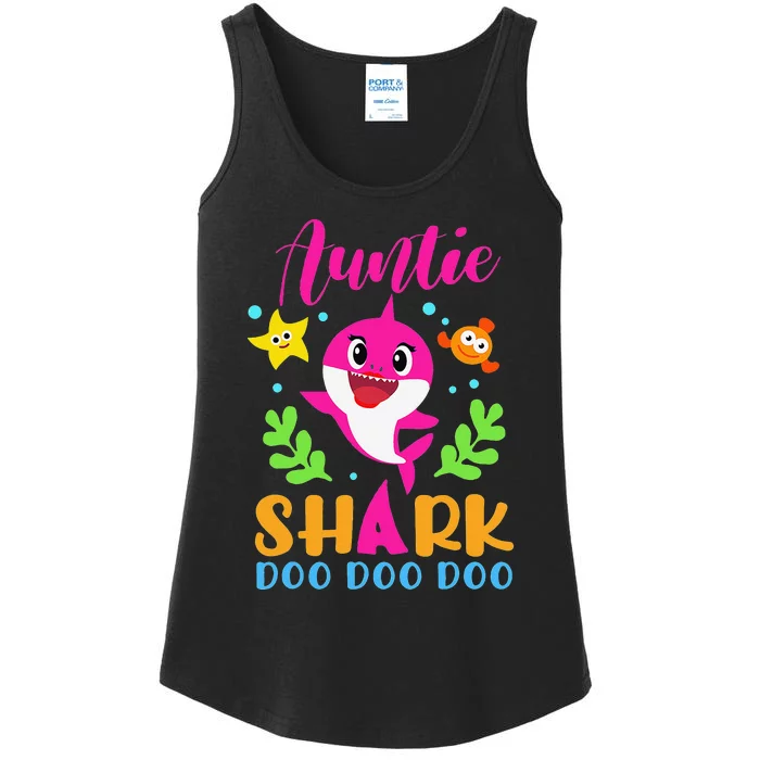 Auntie Shark Auntie Shark Lover Family Mother's Day Ladies Essential Tank