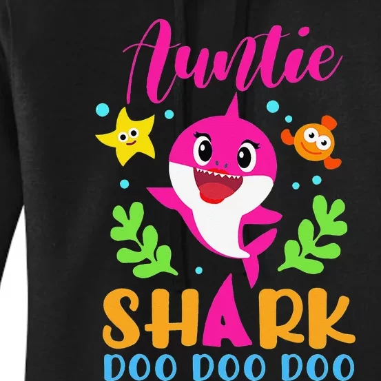 Auntie Shark Auntie Shark Lover Family Mother's Day Women's Pullover Hoodie