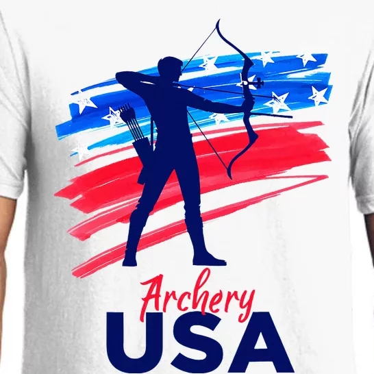 Archery Sport Archer Support Team Flag Usa American Pajama Set