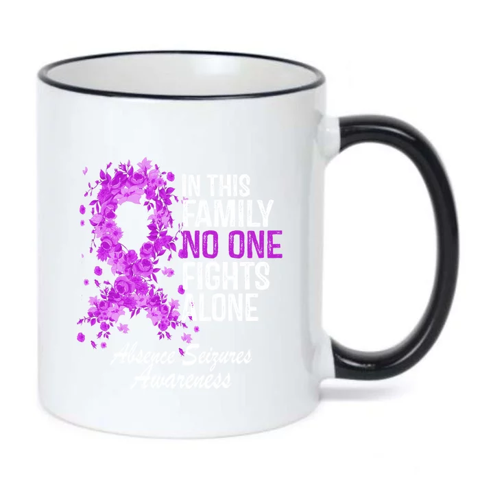 Absence Seizures Awareness Cute Gift Purple Flower Ribbon Cool Gift Black Color Changing Mug