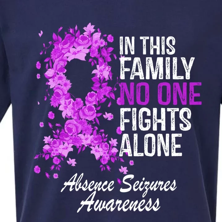 Absence Seizures Awareness Cute Gift Purple Flower Ribbon Cool Gift Sueded Cloud Jersey T-Shirt