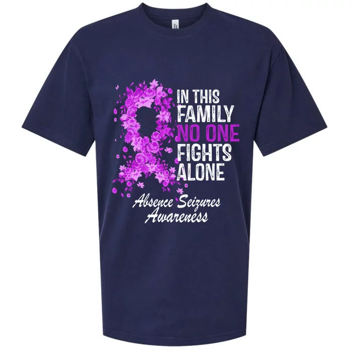 Absence Seizures Awareness Cute Gift Purple Flower Ribbon Cool Gift Sueded Cloud Jersey T-Shirt