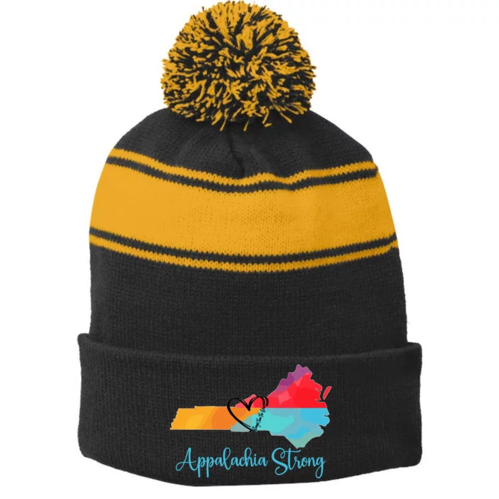 Appalachia Strong Stripe Pom Pom Beanie