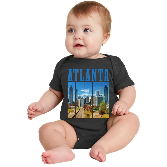 Atlanta Skyline ATL Georgia Vintage Pride Baby Bodysuit