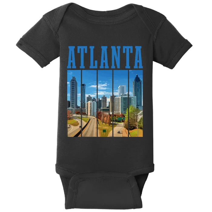 Atlanta Skyline ATL Georgia Vintage Pride Baby Bodysuit