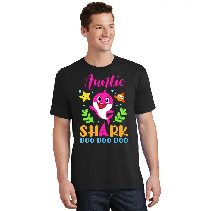 Auntie Shark Auntie Shark Lover Family Mothers Day T-Shirt