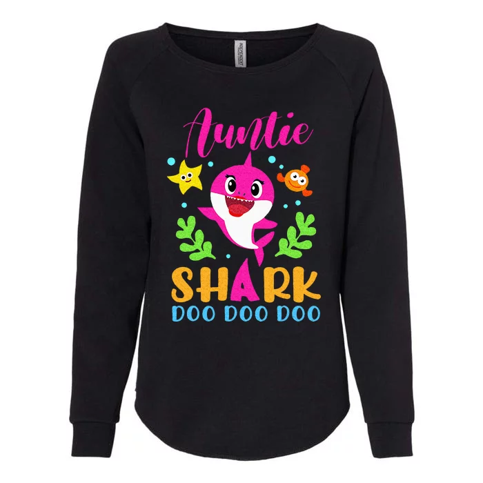 Auntie Shark Auntie Shark Lover Family Mothers Day Womens California Wash Sweatshirt