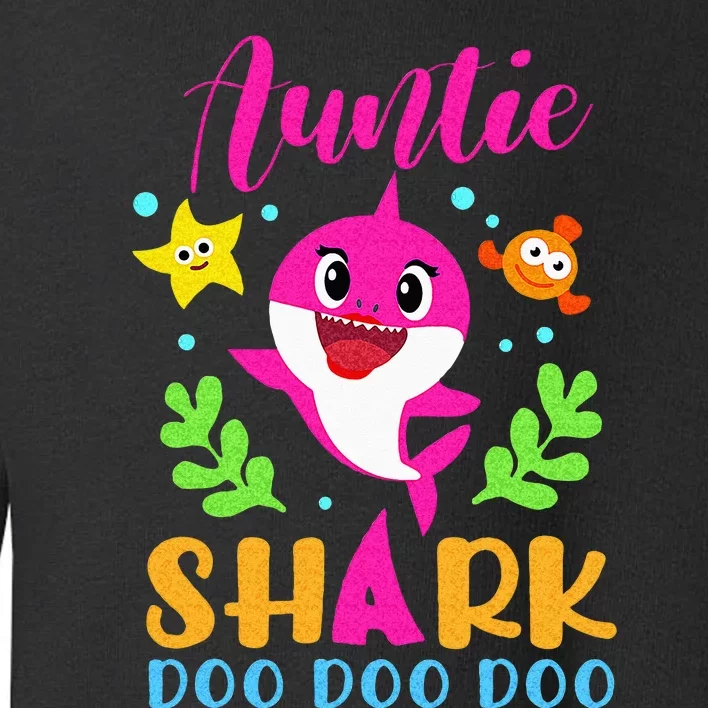 Auntie Shark Auntie Shark Lover Family Mothers Day Toddler Sweatshirt