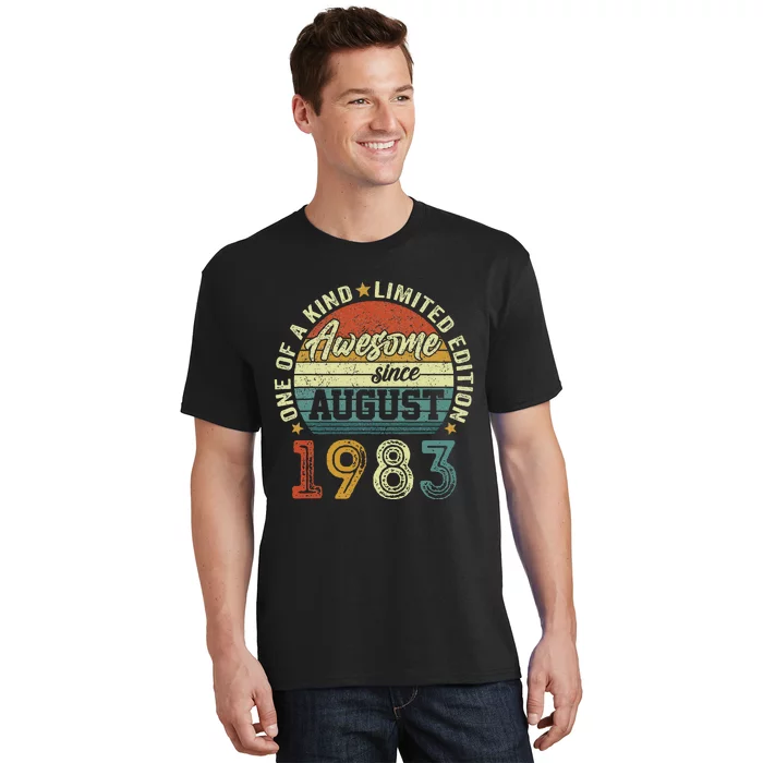 Awesome Since August 1983 40 Year Old 40th Birthday Gifts T-Shirt