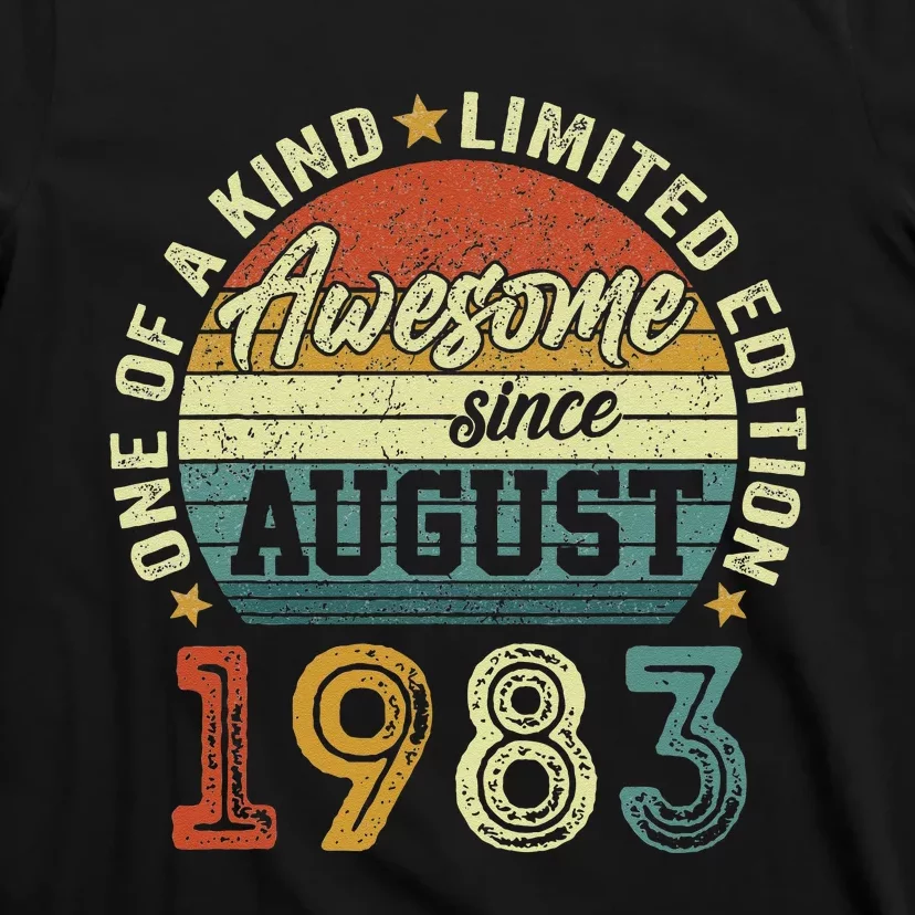 Awesome Since August 1983 40 Year Old 40th Birthday Gifts T-Shirt