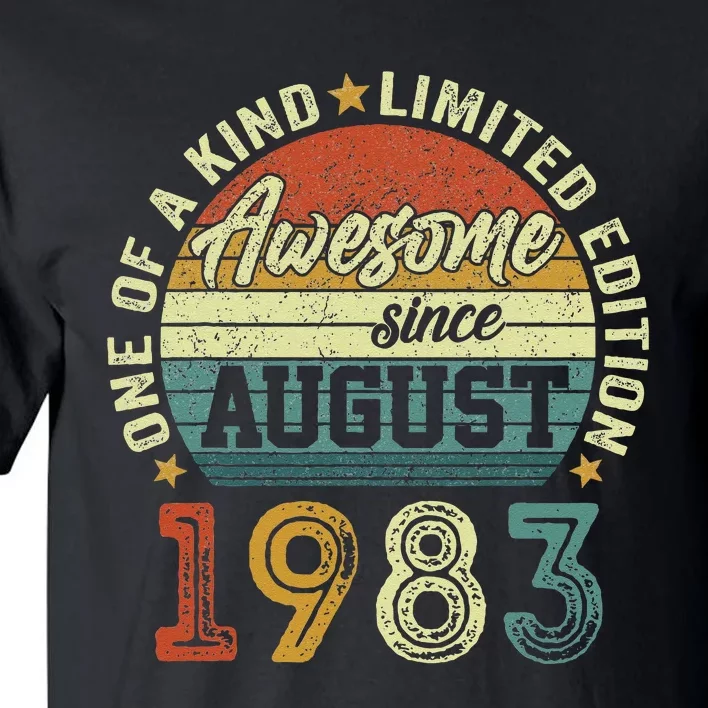 Awesome Since August 1983 40 Year Old 40th Birthday Gifts Tall T-Shirt