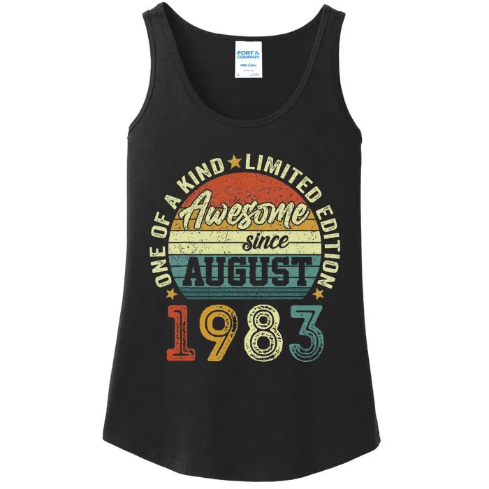 Awesome Since August 1983 40 Year Old 40th Birthday Gifts Ladies Essential Tank