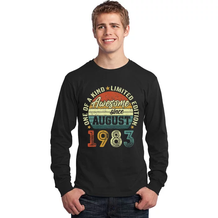 Awesome Since August 1983 40 Year Old 40th Birthday Gifts Tall Long Sleeve T-Shirt