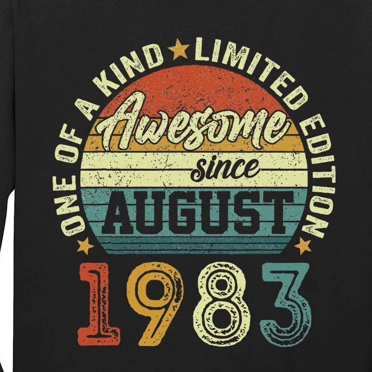 Awesome Since August 1983 40 Year Old 40th Birthday Gifts Tall Long Sleeve T-Shirt