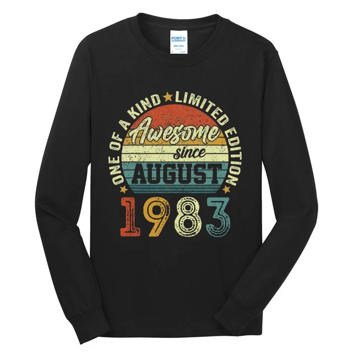 Awesome Since August 1983 40 Year Old 40th Birthday Gifts Tall Long Sleeve T-Shirt