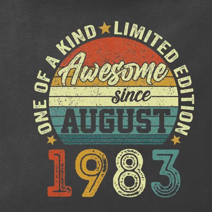 Awesome Since August 1983 40 Year Old 40th Birthday Gifts Zip Tote Bag