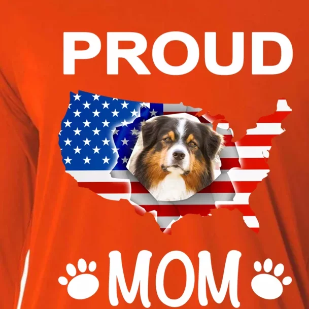 Australian Shepherd Aussie Australian Proud Patriot Mom Gift Cooling Performance Long Sleeve Crew