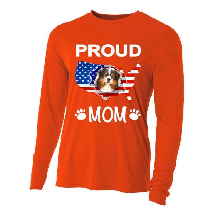 Australian Shepherd Aussie Australian Proud Patriot Mom Gift Cooling Performance Long Sleeve Crew