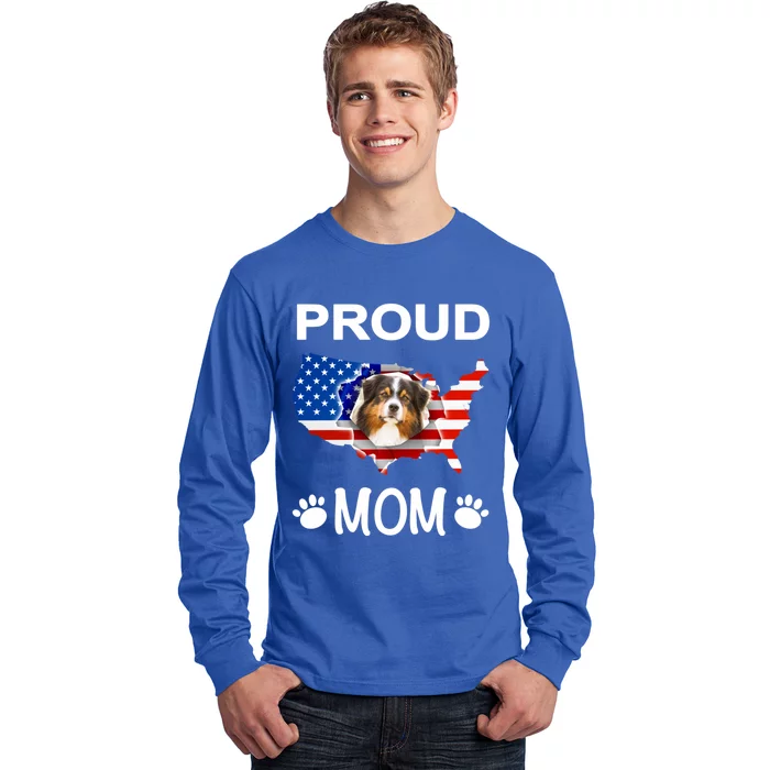 Australian Shepherd Aussie Australian Proud Patriot Mom Gift Long Sleeve Shirt