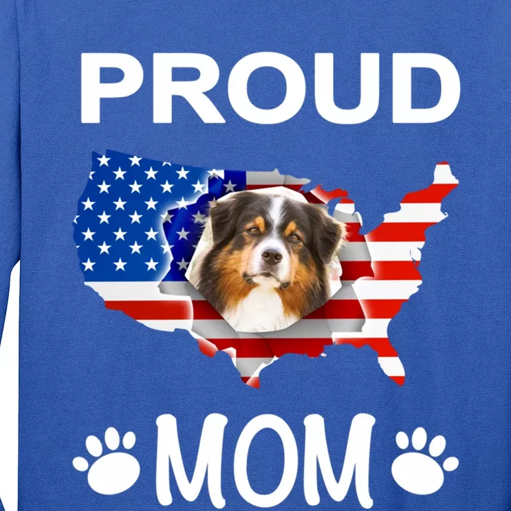 Australian Shepherd Aussie Australian Proud Patriot Mom Gift Long Sleeve Shirt