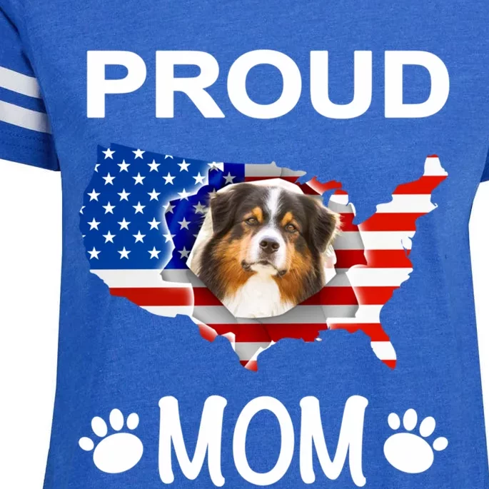 Australian Shepherd Aussie Australian Proud Patriot Mom Gift Enza Ladies Jersey Football T-Shirt