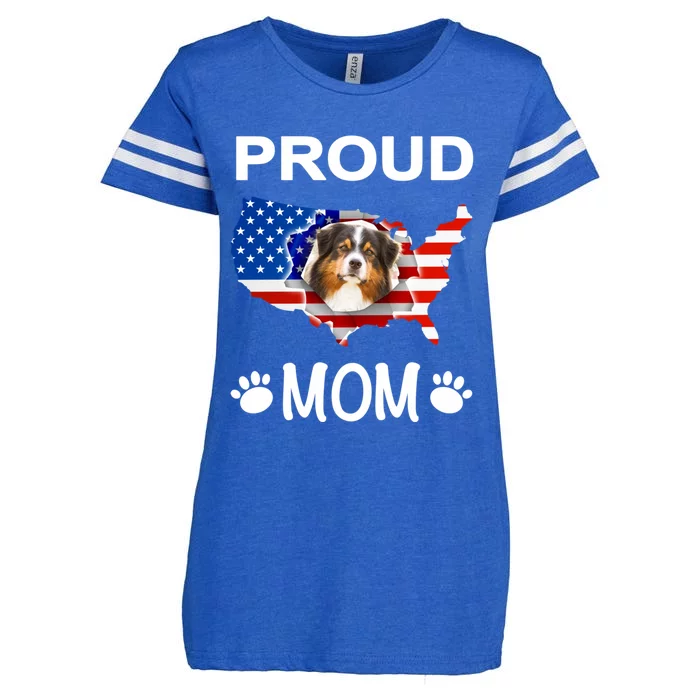 Australian Shepherd Aussie Australian Proud Patriot Mom Gift Enza Ladies Jersey Football T-Shirt