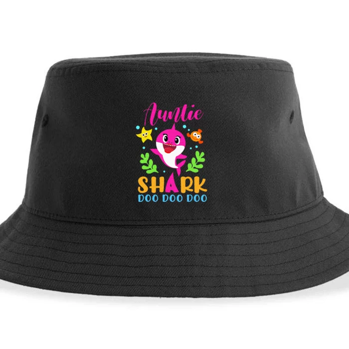 Auntie Shark Auntie Shark Lover Family Mothers Day Sustainable Bucket Hat