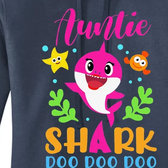 Auntie Shark Auntie Shark Lover Family Mother's Day Women's Pullover Hoodie