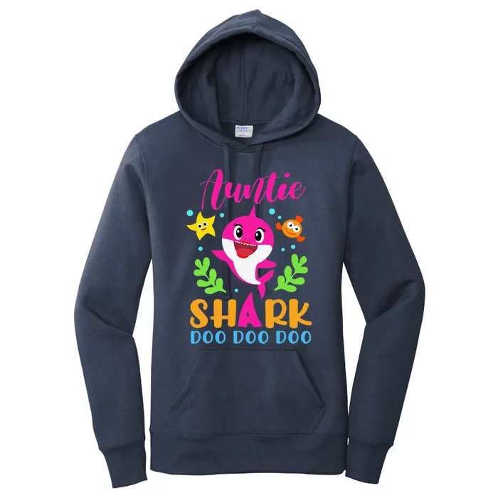 Auntie Shark Auntie Shark Lover Family Mother's Day Women's Pullover Hoodie