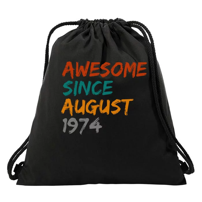 Awesome Since August 1974 Drawstring Bag