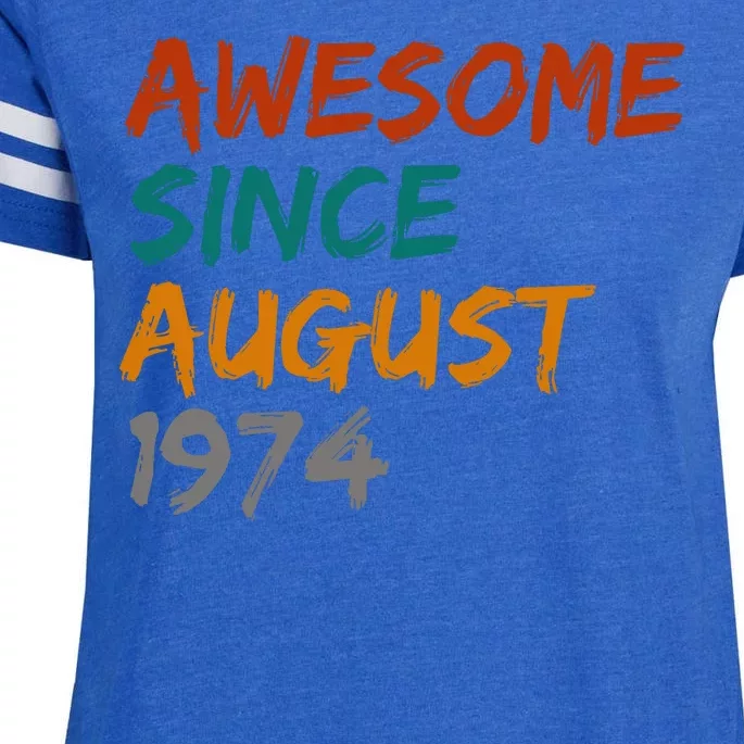 Awesome Since August 1974 Enza Ladies Jersey Football T-Shirt