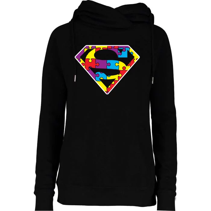 Autism Superhero Autism Awareness Womens Funnel Neck Pullover Hood