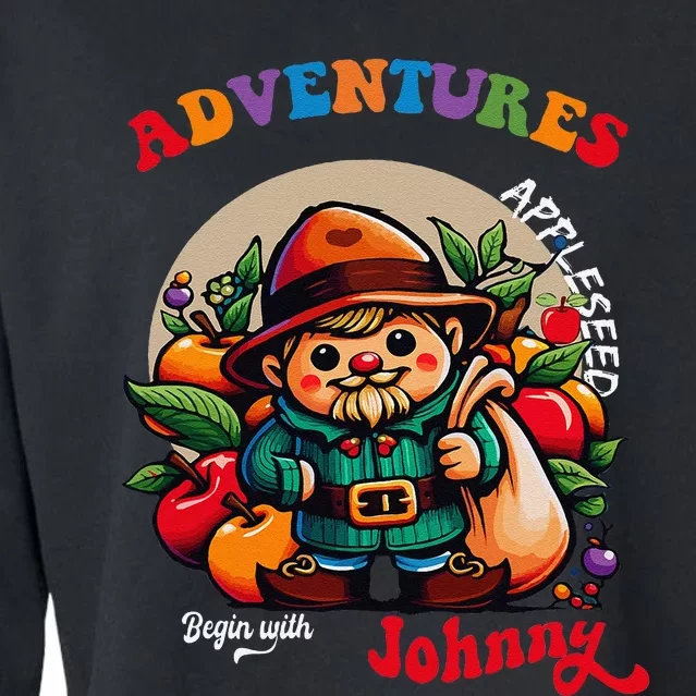 Apple Seed Adventures Begin With Johnny  Fun Costume Cropped Pullover Crew