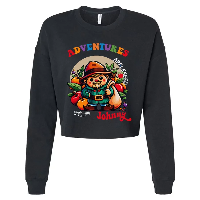 Apple Seed Adventures Begin With Johnny  Fun Costume Cropped Pullover Crew