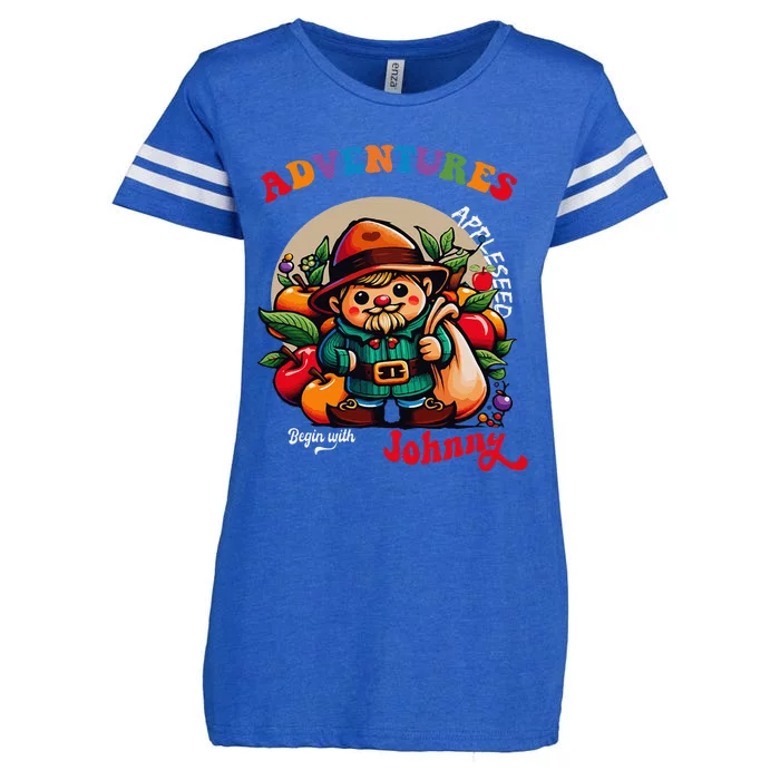 Apple Seed Adventures Begin With Johnny  Fun Costume Enza Ladies Jersey Football T-Shirt