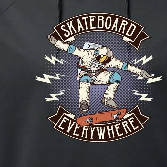 Astronaut Skateboarding Performance Fleece Hoodie