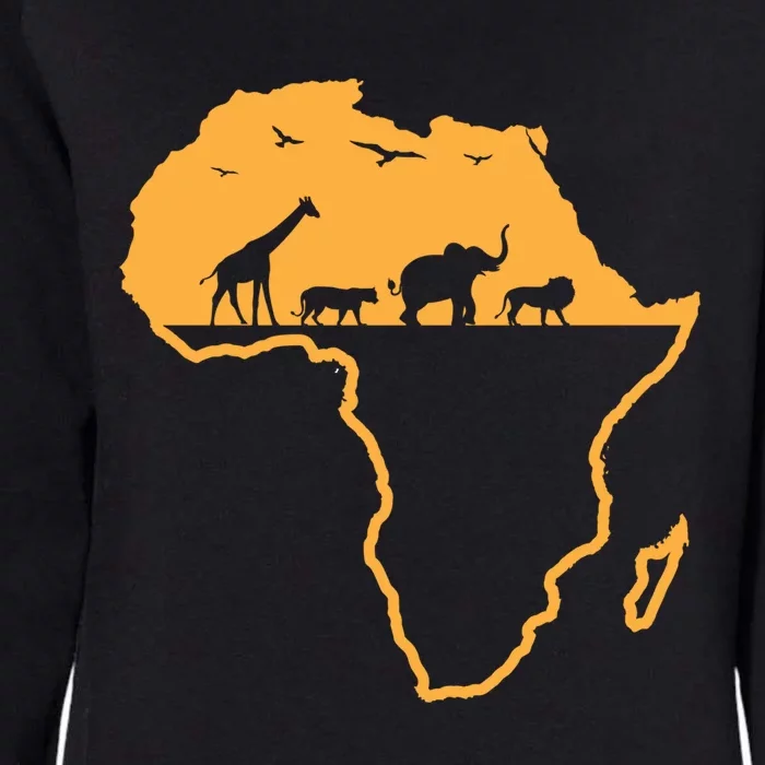 African Safari African Continent Map Wild Animals Lover Gift Cute Gift Womens California Wash Sweatshirt