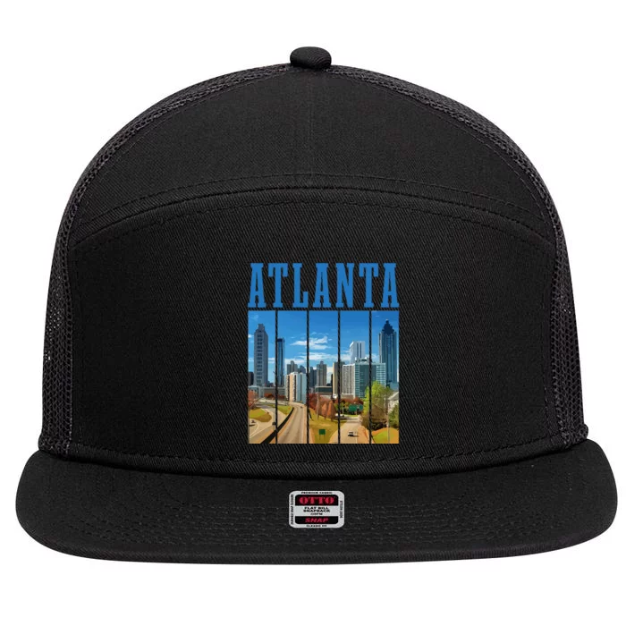 Atlanta Skyline ATL Georgia Vintage Pride 7 Panel Mesh Trucker Snapback Hat