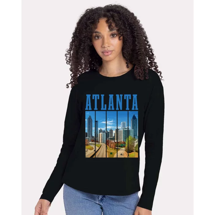 Atlanta Skyline ATL Georgia Vintage Pride Womens Cotton Relaxed Long Sleeve T-Shirt