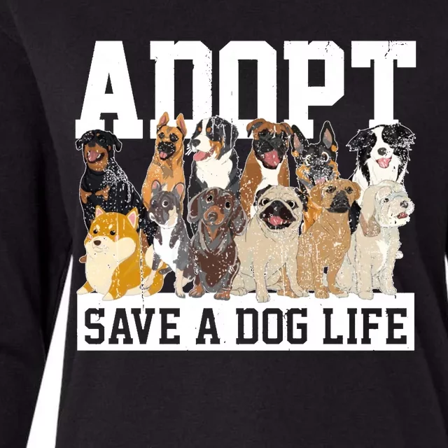 Adopt Save A Dog Life Animal Adoption Dog Owner Adopt A Dog Womens Cotton Relaxed Long Sleeve T-Shirt