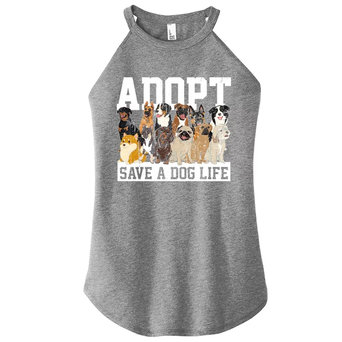 Adopt Save A Dog Life Animal Adoption Dog Owner Adopt A Dog Women’s Perfect Tri Rocker Tank